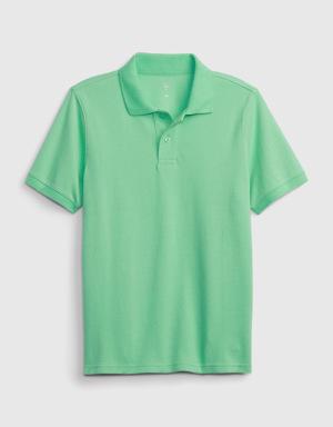 Kids Pique Polo Shirt green
