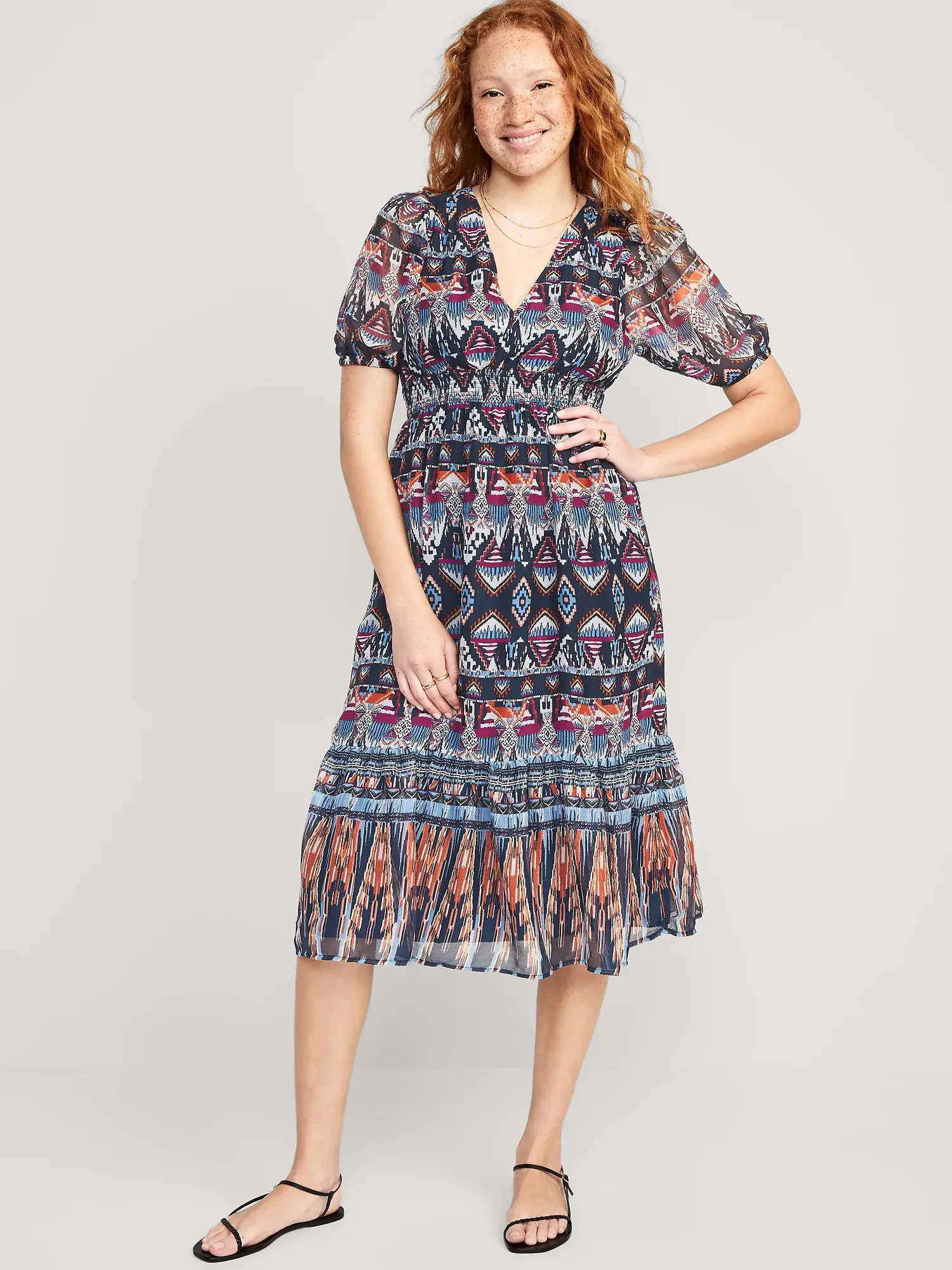 Waist defined shop midi dress