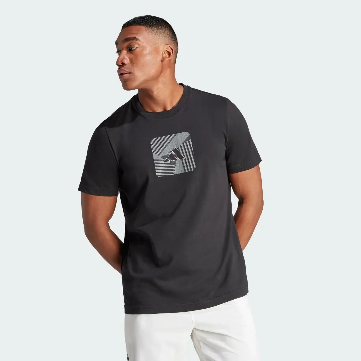 Adidas Playera de Tenis Aeroready Logo Block Estampada. 2