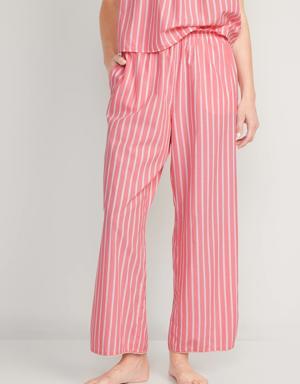 High-Waisted Striped Pajama Pants for Women pink