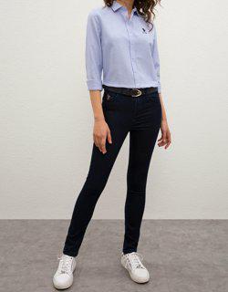 Kadın Koyu Mavi Jean Pantolon