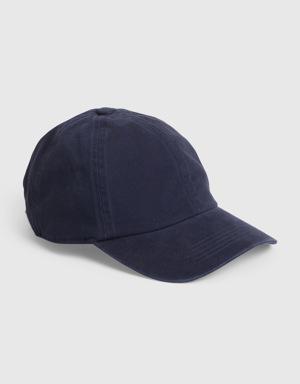 Organic Cotton Washed Baseball Hat blue