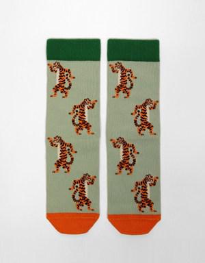 Tiger Unisex Art Soket Çorap Yeşil