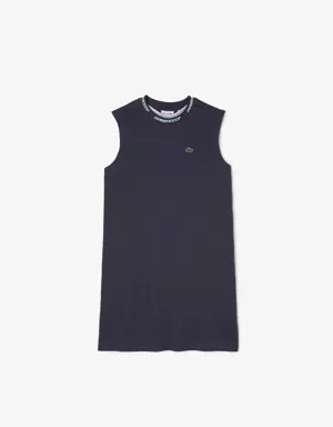 Girls’ Lacoste Round Neck Cotton Jersey Logo T-shirt Dress