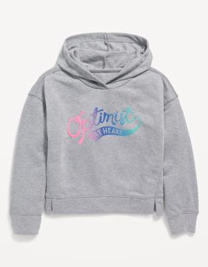 Old Navy Long-Sleeve Graphic Pullover Hoodie for Girls gray