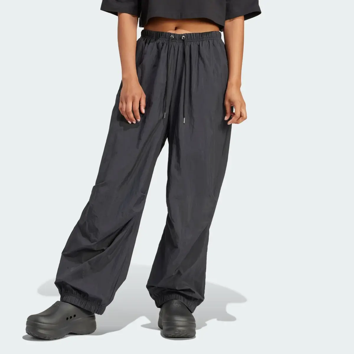 Adidas Premium Essentials Nylon Parachute Tracksuit Bottoms. 1