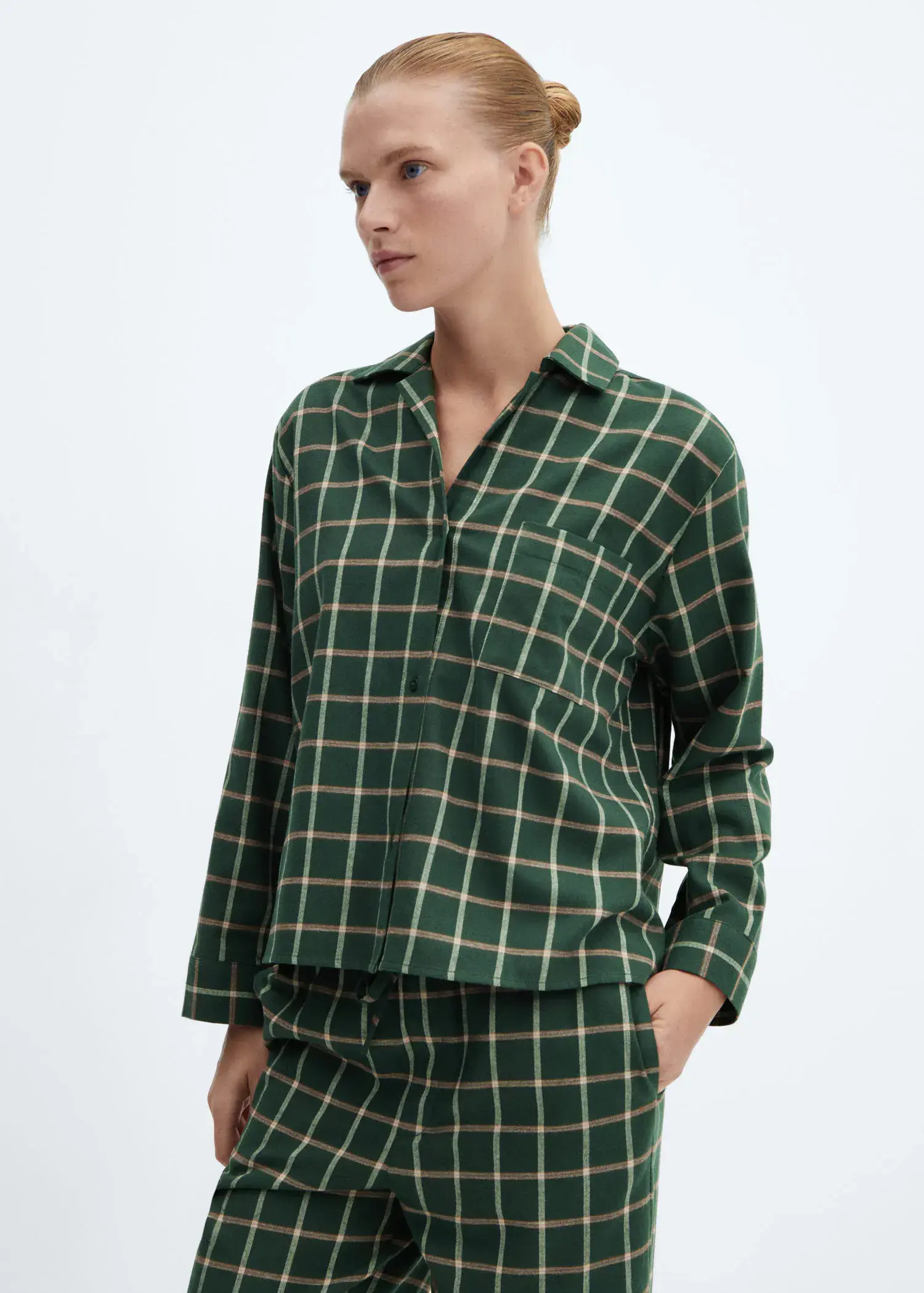 Mango Check flannel pyjama shirt. 2