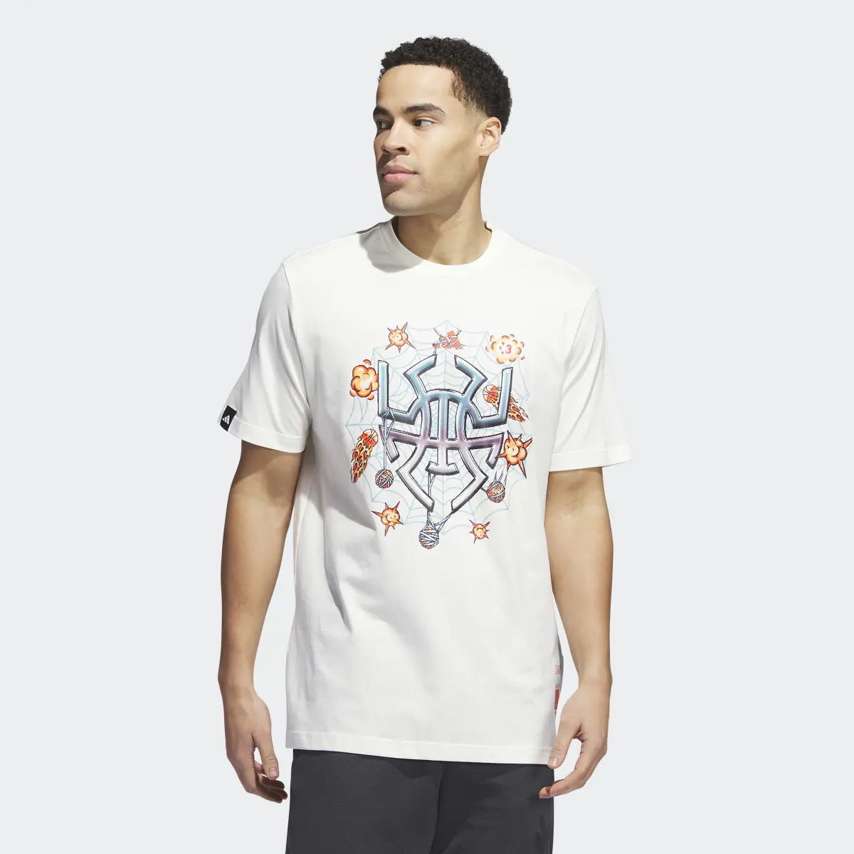 Adidas Donovan Mitchell 8-Bit Graphics Signature Basketball Graphic Tee. 2