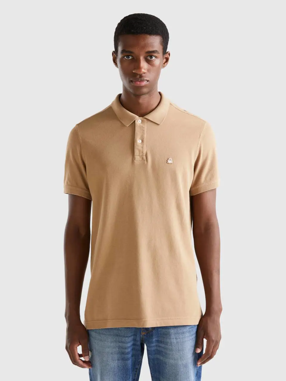 Benetton camel regular fit polo. 1