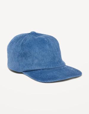 Gender-Neutral Flat-Brim Corduroy Trucker Hat for Kids blue