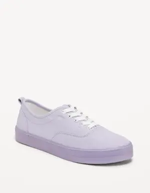 Elastic-Lace Canvas Jelly Sneakers for Girls purple