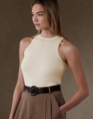 Milano Sweater Tank with Silk + Cashmere white