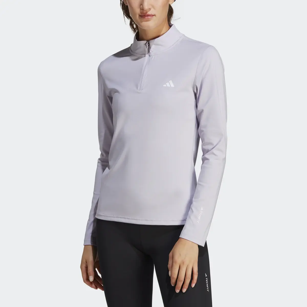 Adidas Techfit Quarter-Zip Long-Sleeve Top Training Long-Sleeve Top. 1