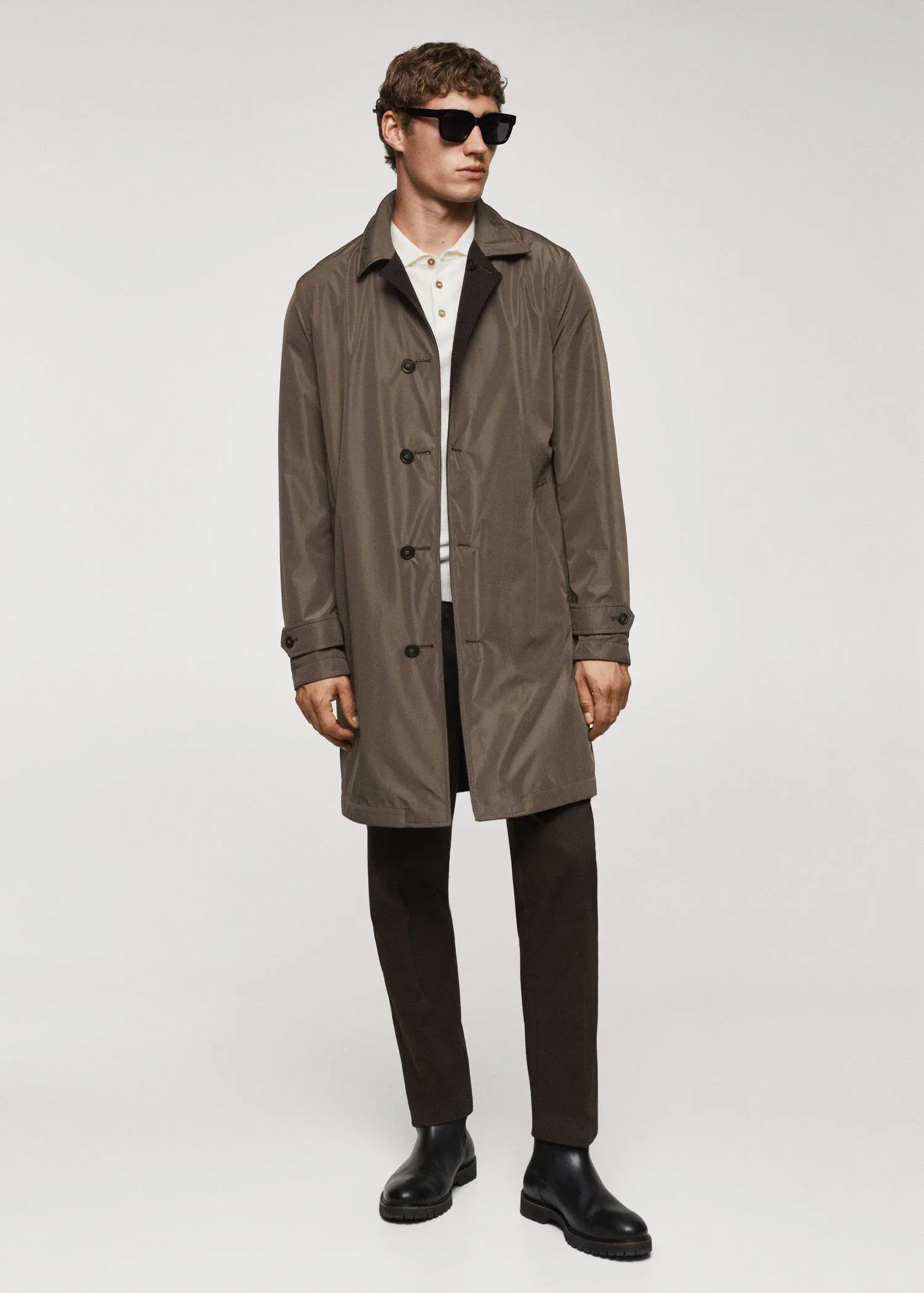 Mango Reversible recycled wool trench coat. 1