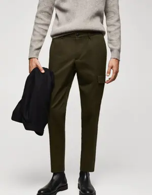Pantalon cargo slim fit en coton 