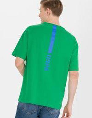 Erkek Elma Yeşili Bisiklet Yaka T-Shirt