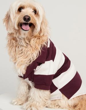Striped Jersey-Knit Polo Shirt for Pets multi