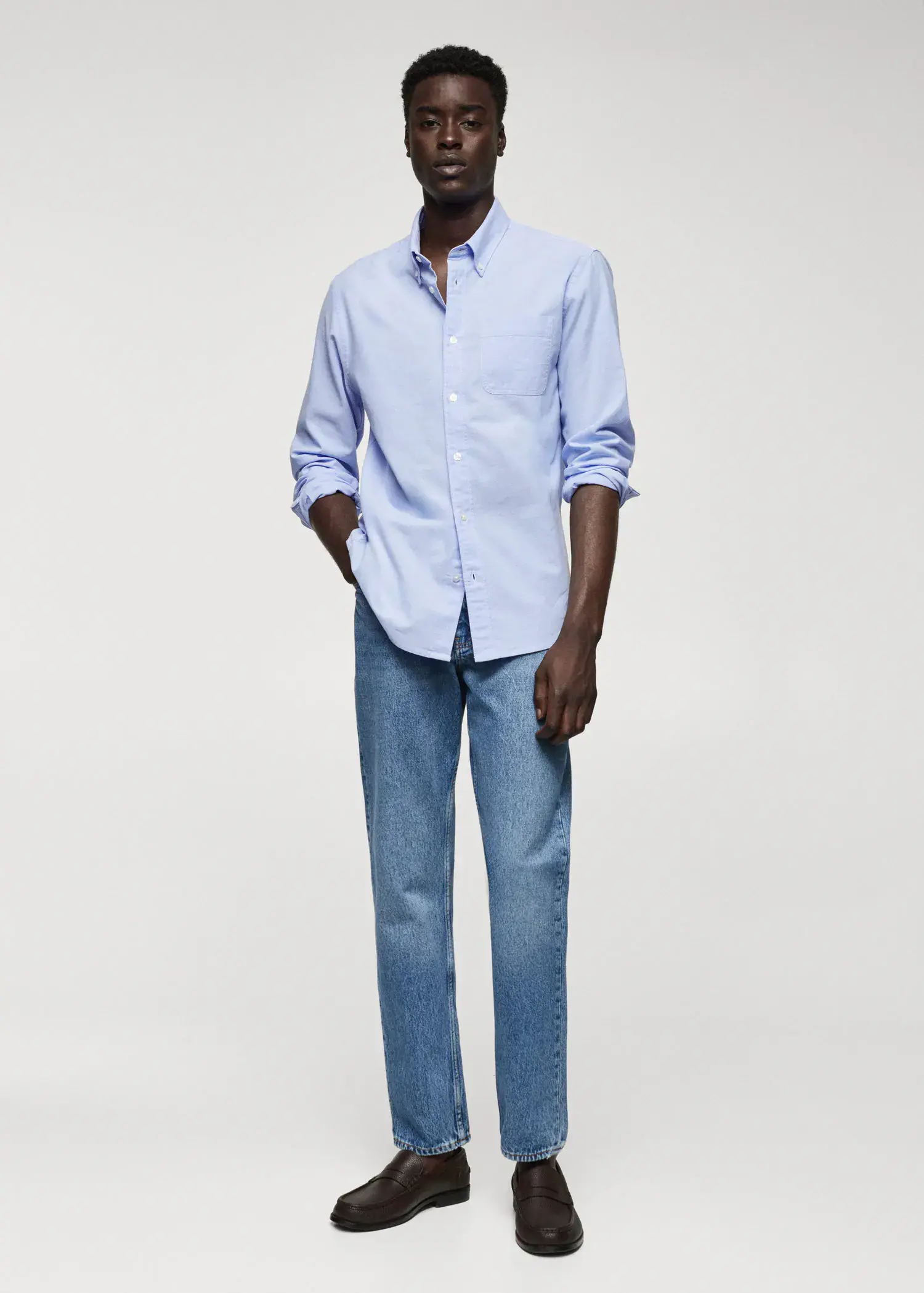 Mango Regular fit Oxford cotton shirt. 2