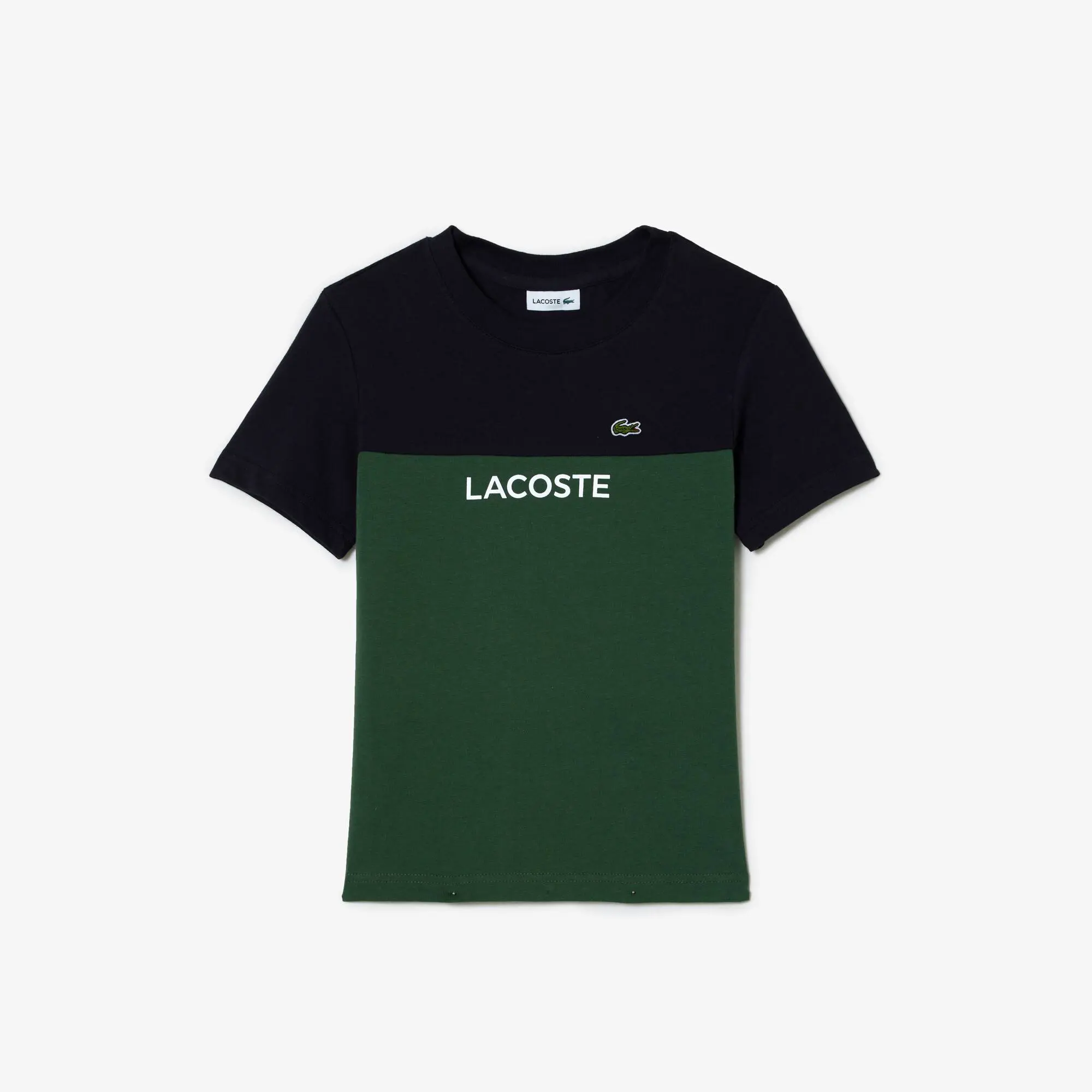 Lacoste Camiseta infantil Lacoste en punto de algodón ecológico color block. 1