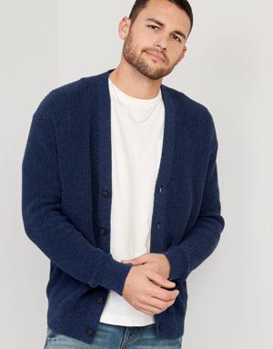 Loose-Fit Button-Front Cardigan for Men blue