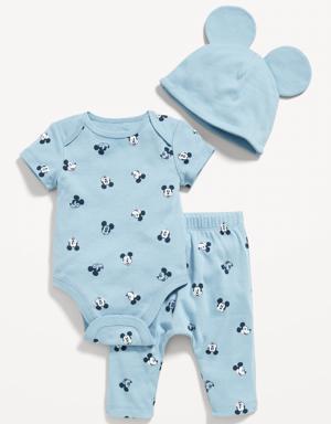Unisex Disney© Mickey Mouse 3-Piece Bodysuit, Pants & Hat Layette for Baby multi