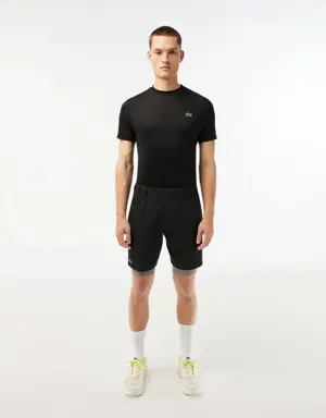 Lacoste Men’s Two-Tone Lacoste Sport Shorts with Built-in Undershorts
