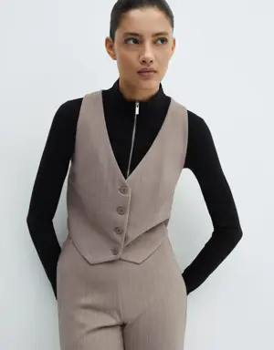 Suit waistcoat with buttons