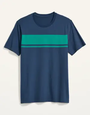 Soft-Washed Center-Stripe T-Shirt for Men blue