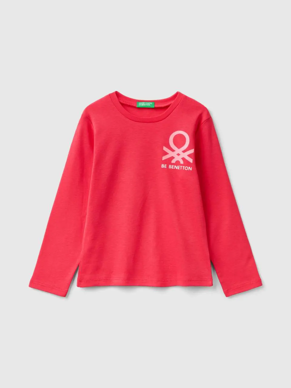 Benetton long sleeve t-shirt with glittery print. 1