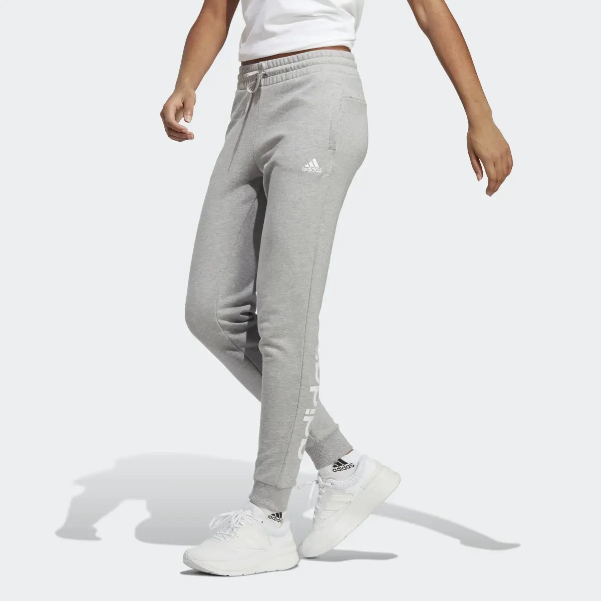 Adidas Essentials Linear French Terry Cuffed Pants. 1