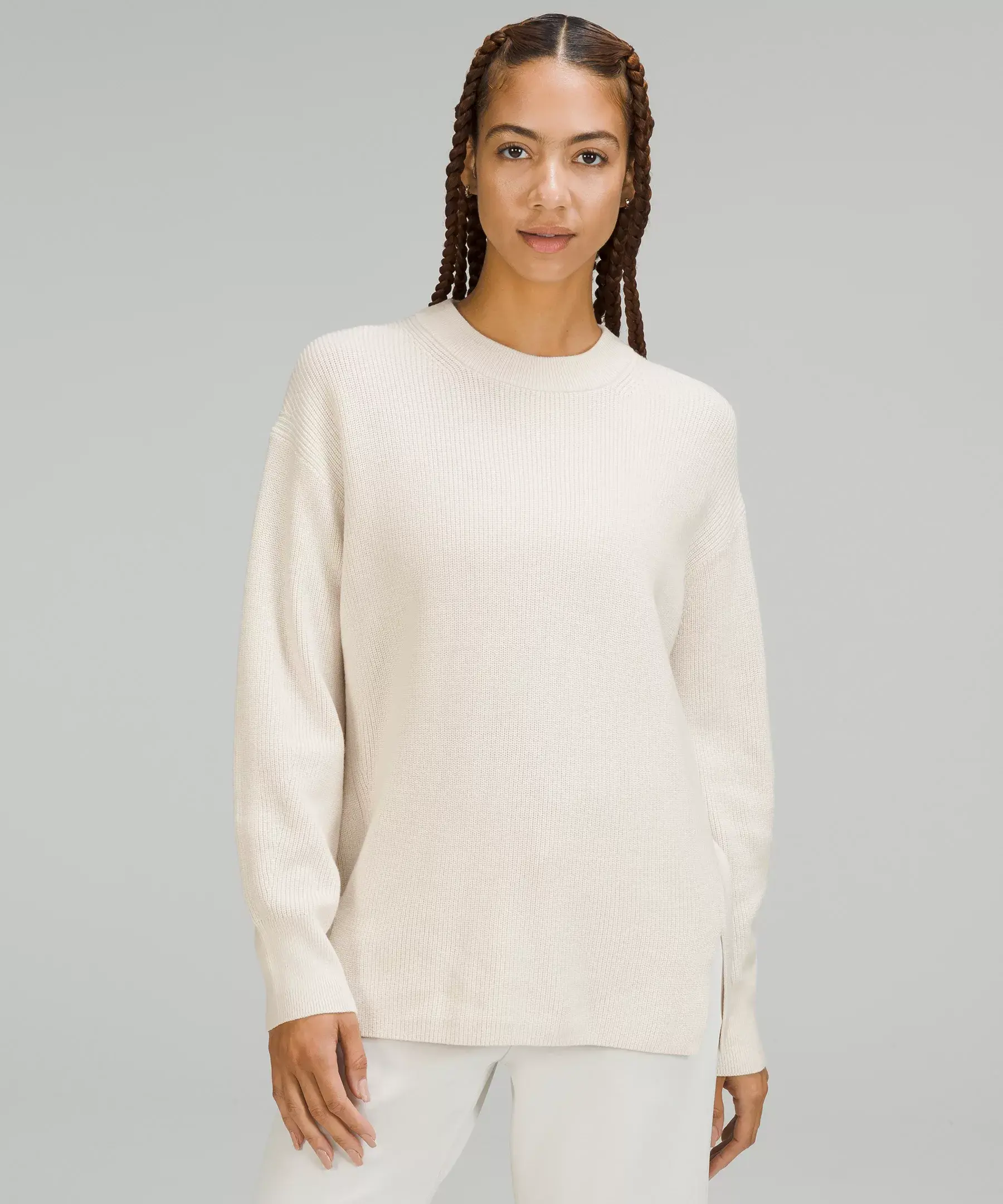 Lululemon Merino Wool-Blend Ribbed Crewneck Sweater. 1