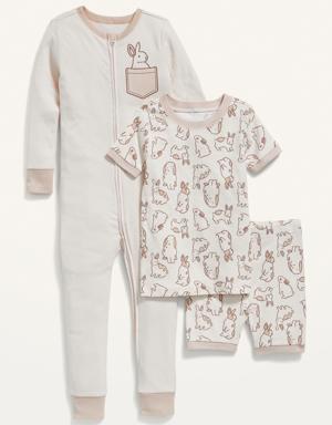 Unisex 3-Piece Pajama Set for Toddler & Baby brown