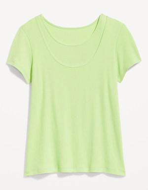 Maternity UltraLite Rib-Knit Nursing T-Shirt green