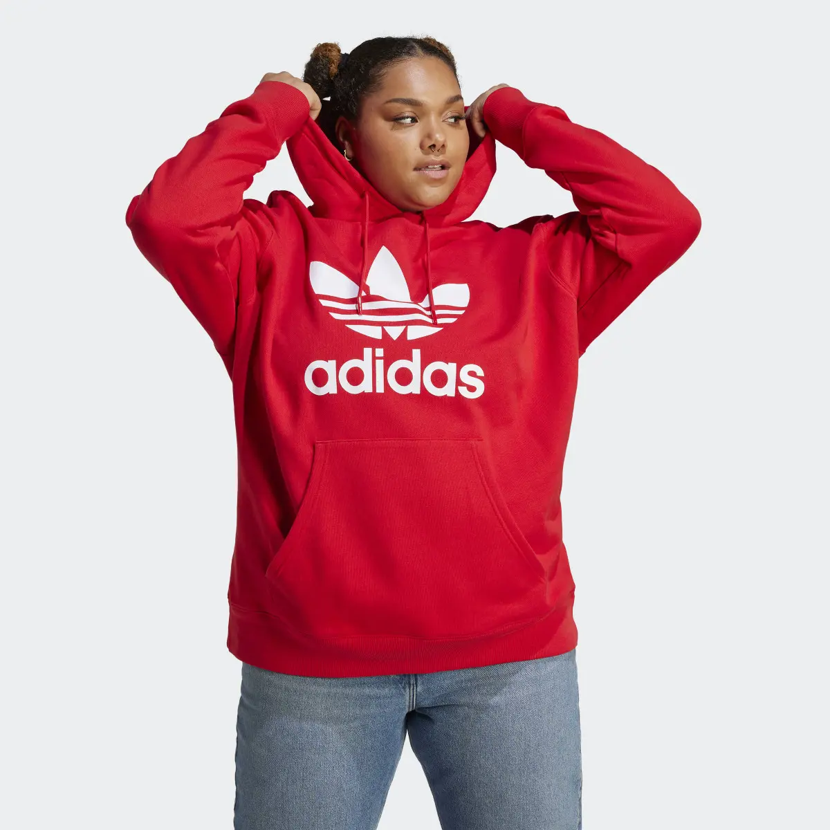 Adidas Trefoil Hoodie (Plus Size). 2