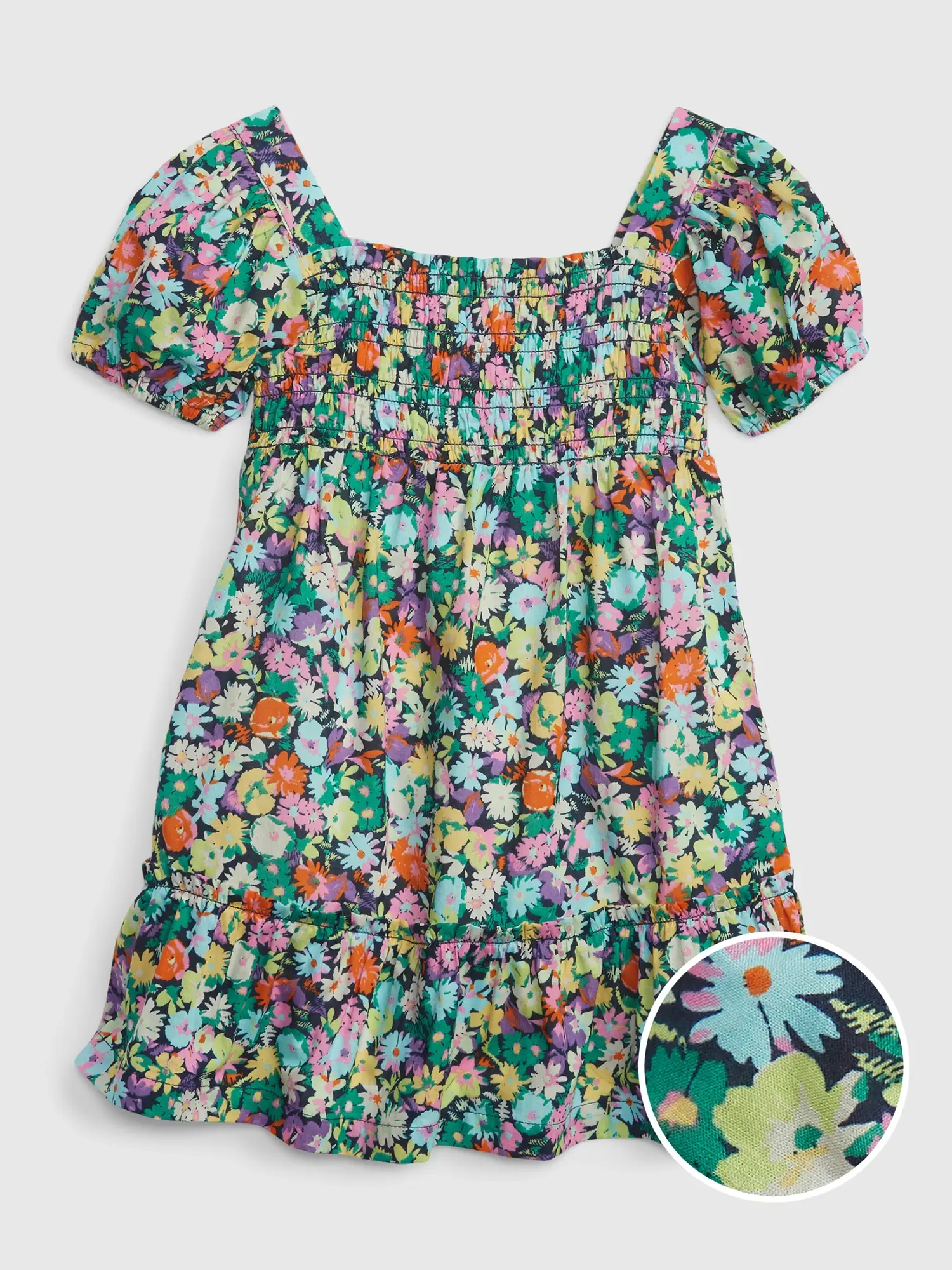 Gap Toddler Puff Sleeve Floral Dress multi. 1 Gap Toddler Puff Sleeve Floral Dress multi. 1