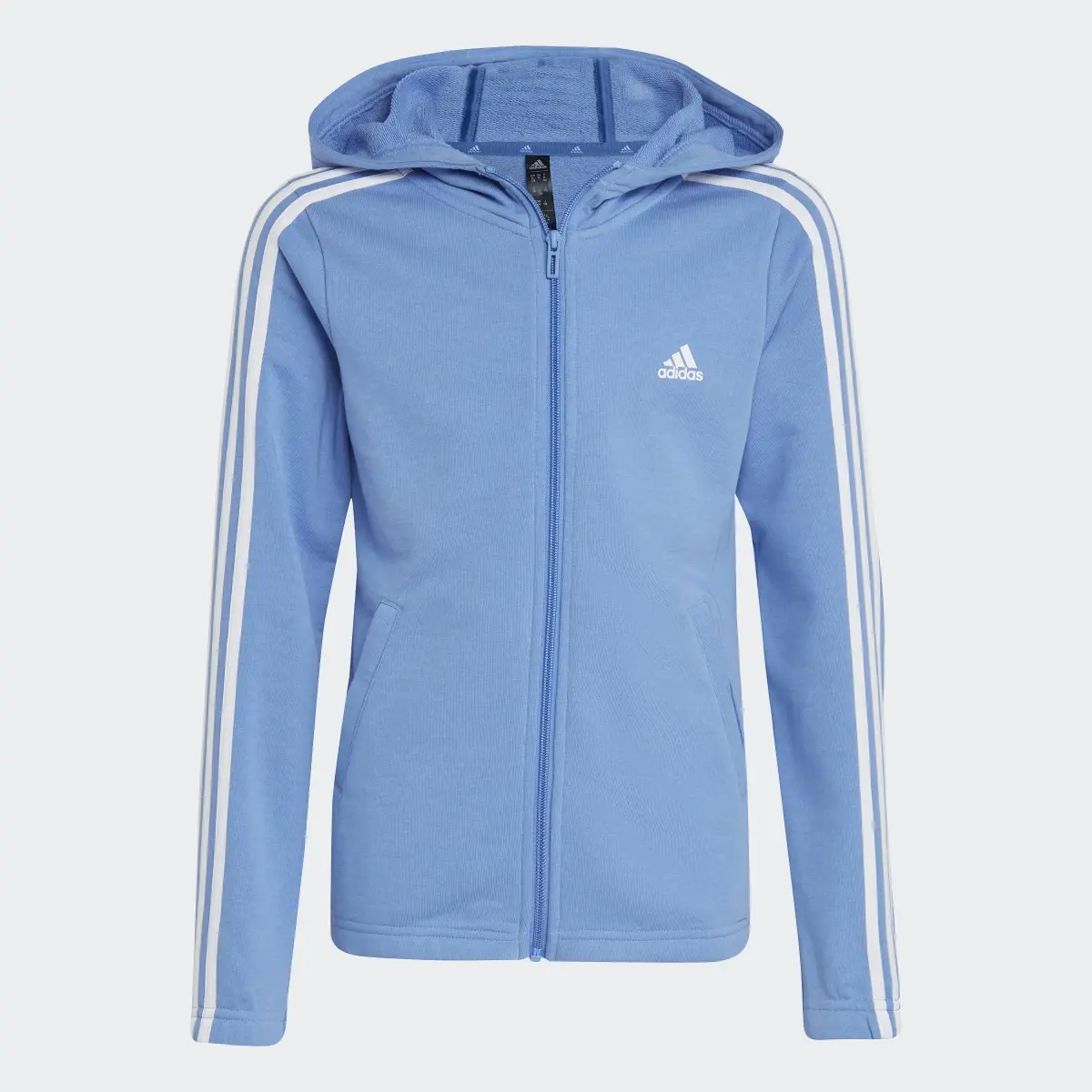 Adidas Essentials 3-Stripes Full-Zip Hoodie. 1