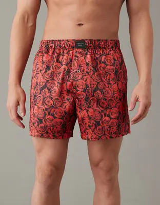 American Eagle O Valentine Roses Satin Pocket Boxer Short. 1