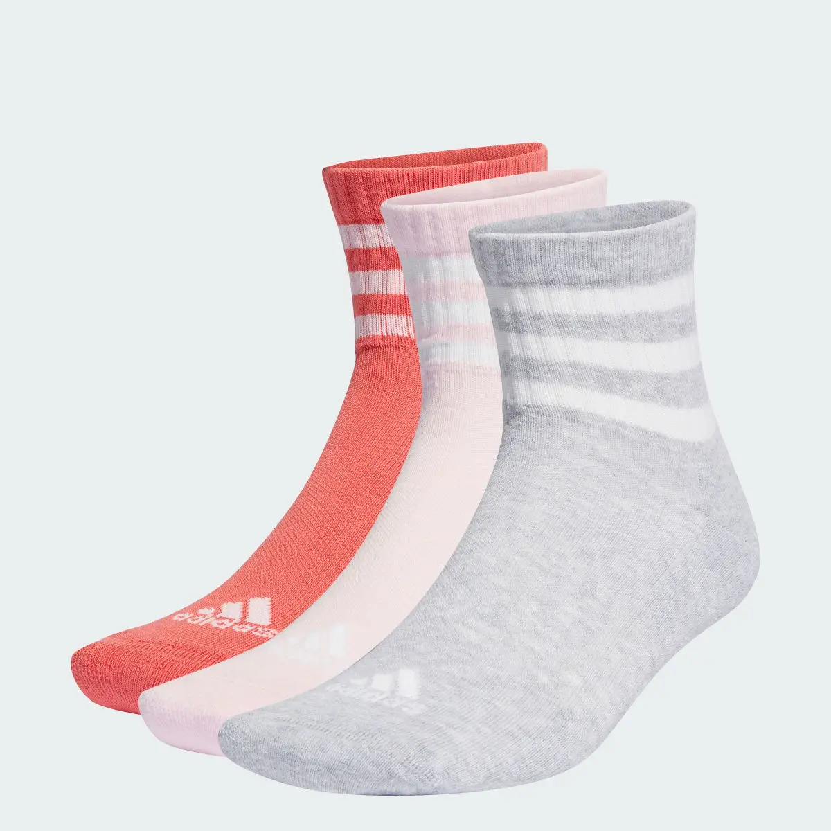 Adidas 3-Stripes Cushioned Sportswear Mid-Cut Socks 3 Pairs. 1
