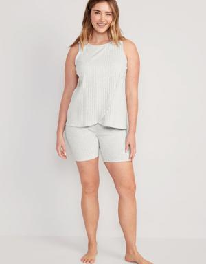 Old Navy Maternity Rib-Knit Nursing Pajama Set gray