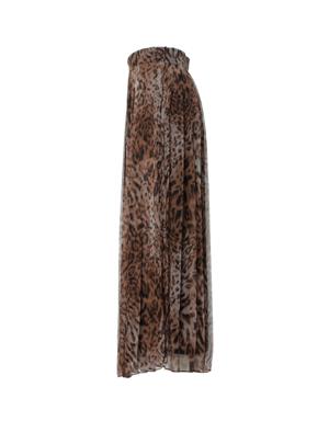 Pleated Brown Midi Skirt