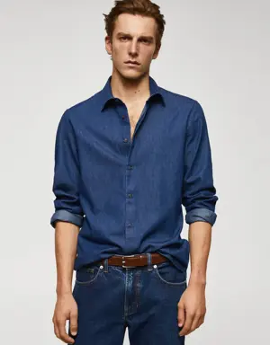 Chemise slim-fit chambray coton