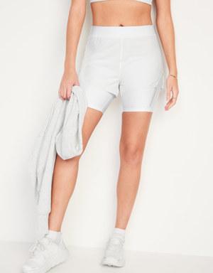 High-Waisted 2-in-1 StretchTech Shorts -- 3-inch inseam white
