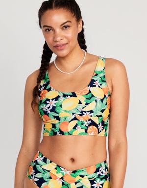 Old Navy Matching Scoop-Neck Longline Bikini Swim Top for Women multi