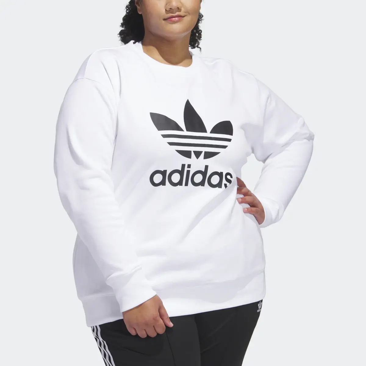 Adidas Trefoil Crew Sweatshirt (Plus Size). 1
