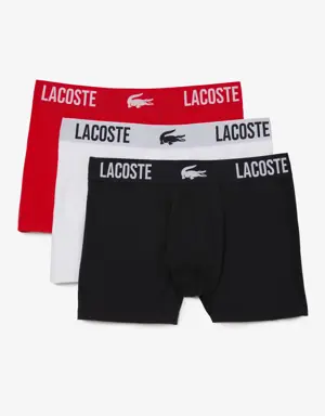 Pack de tres calzoncillos de hombre Lacoste en tejido de punto con detalle de la marca