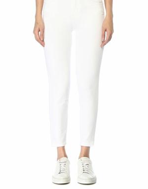 835 Beyaz Normal Bel Crop Skinny Jean Pantolon