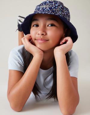 Girl Reversible Bucket Hat blue
