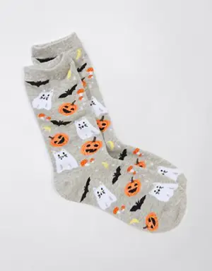 Cat Ghost + Pumpkin Crew Socks