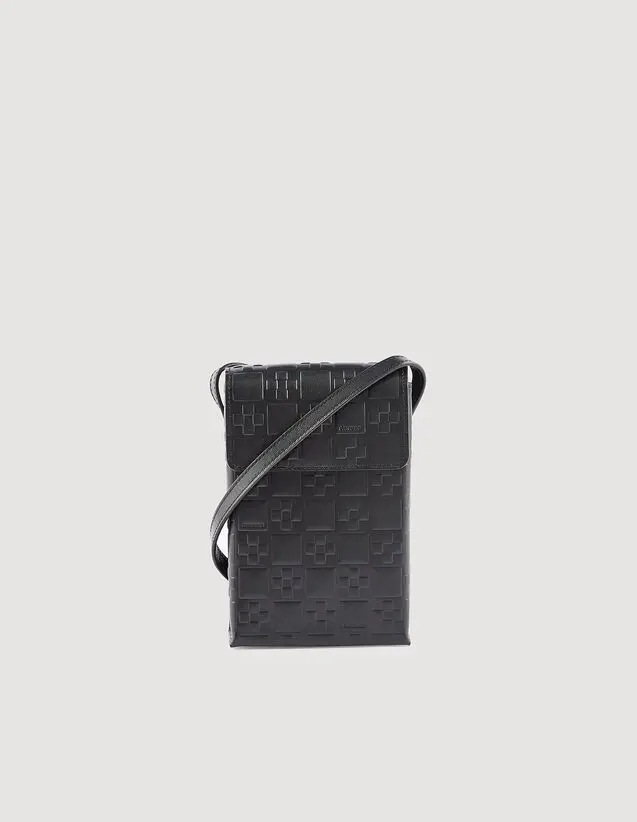 Sandro S monogram-embossed small leather bag. 1
