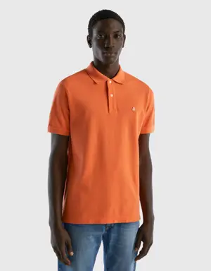 orange regular fit polo